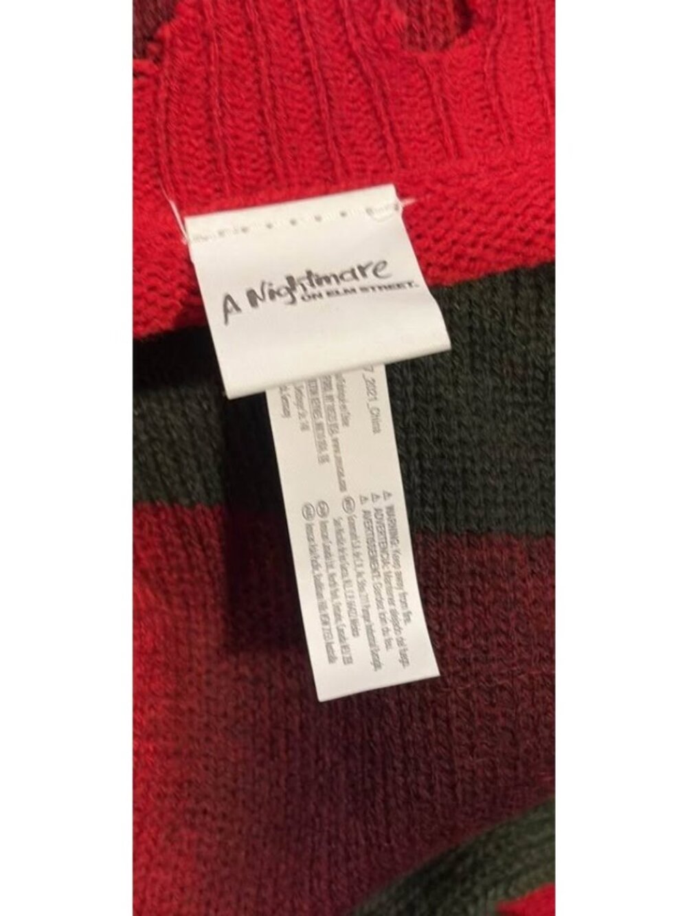 Freddy Krueger's A Nightmare On Elm Street Halloween Costume Adult Large NO MASK - Picture 5 of 6